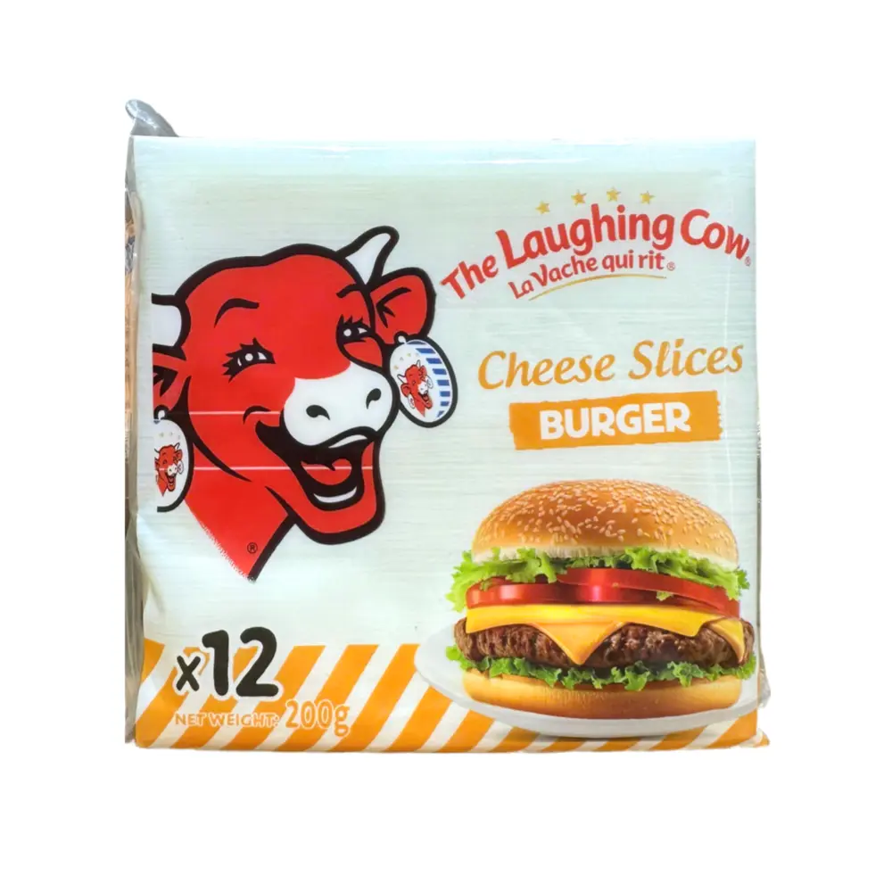 Phô Mai Lát Con Bò Cười, The Laughing Cow Cheese Slices, Burger, 12 Lát (200g) - LA VACHE QUI RIT