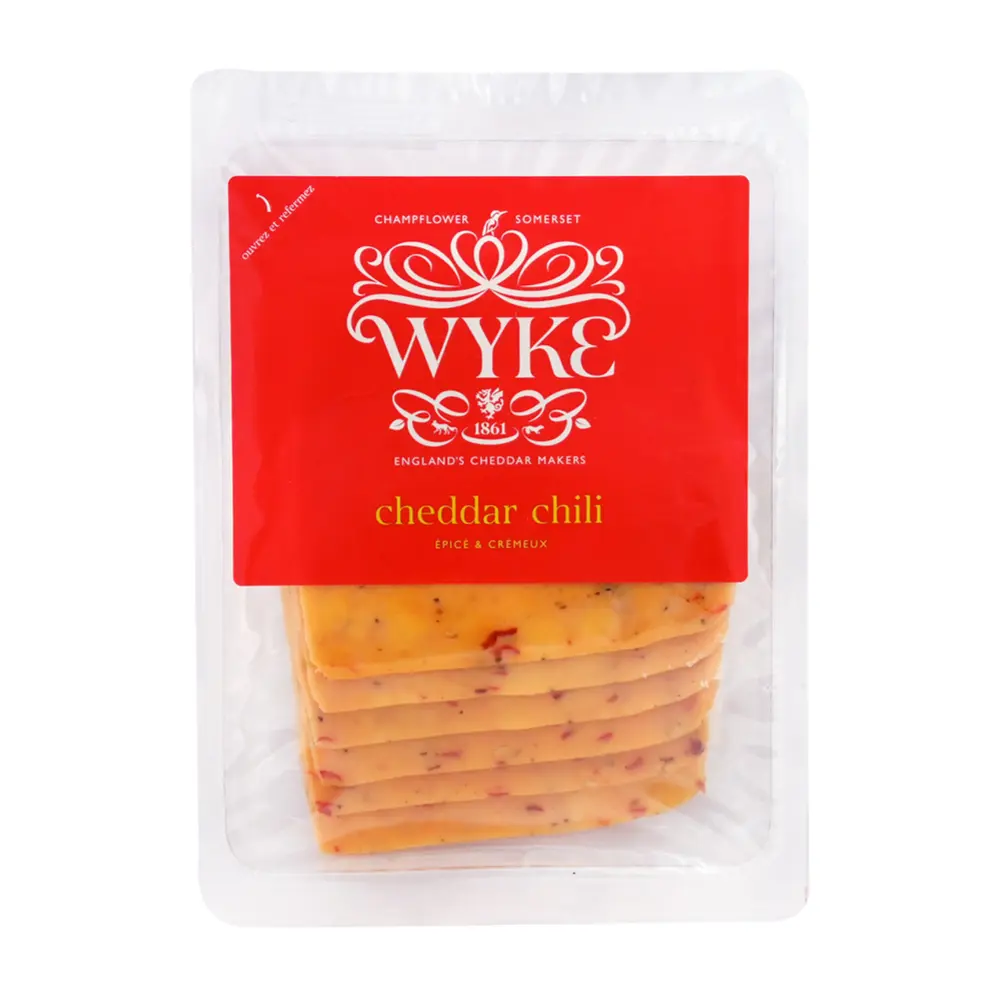 Phô Mai Lát Vị Ớt, Cheddar Chili, 6 Lát (160g) - WYKE FARMS