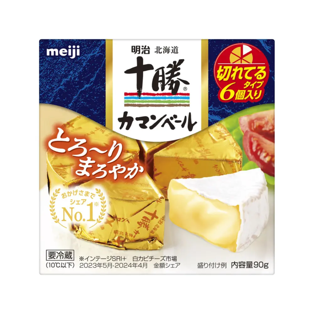 Phô Mai Camembert Cắt Sẵn, Hokkaido-Tokachi, Pre-Cut Camembert Cheese, 6 Miếng (90g) - MEIJI