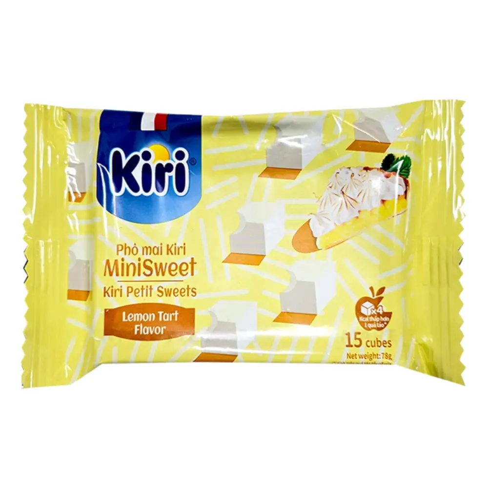 Phô Mai Vuông Vị Bánh Tart Chanh, Mini Sweet Cheese Cubes, Lemon Tart Flavor, 15 Viên (78g) - KIRI