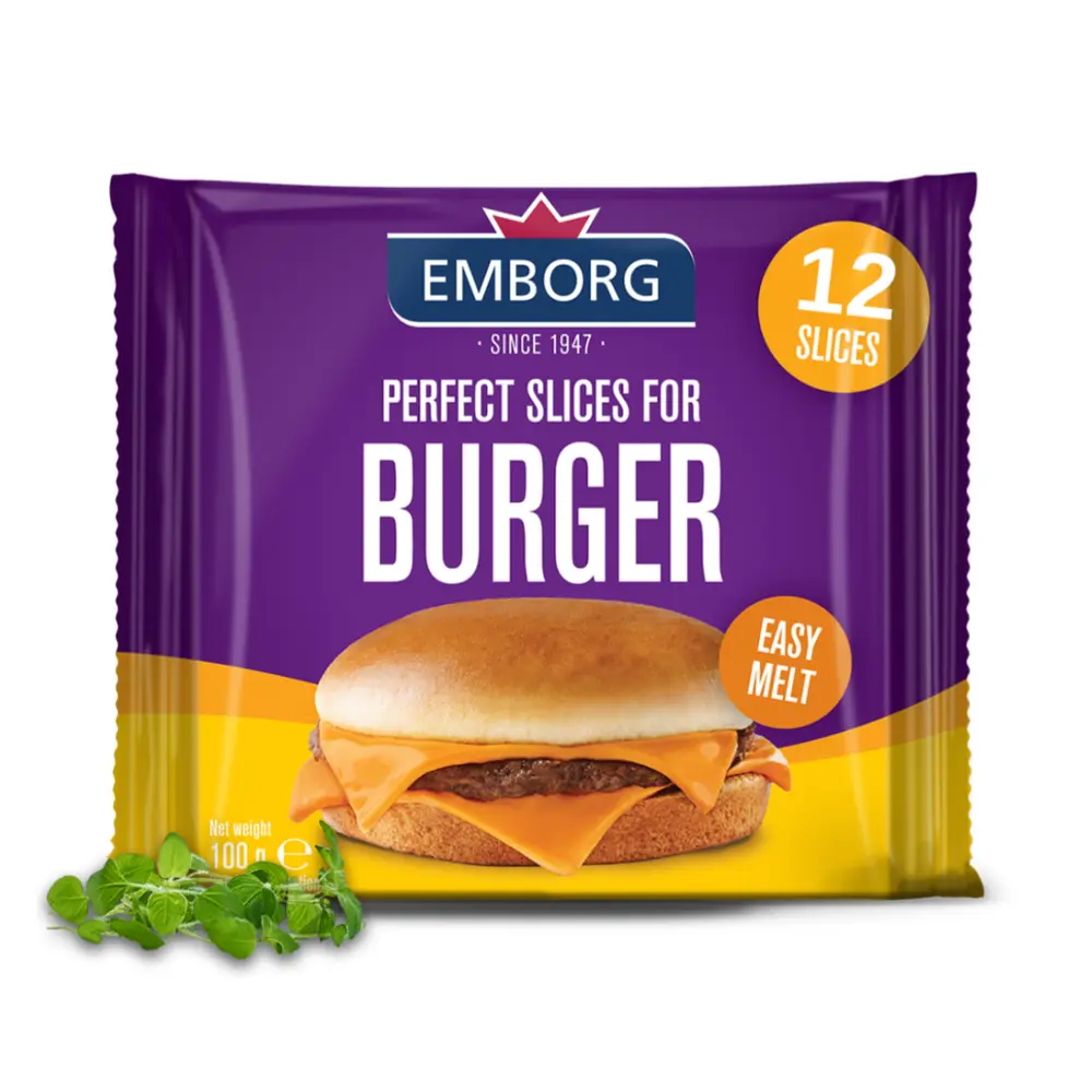 Phô Mai Lát, Perfect Slices for Burger, 12 Lát (200g) - EMBORG