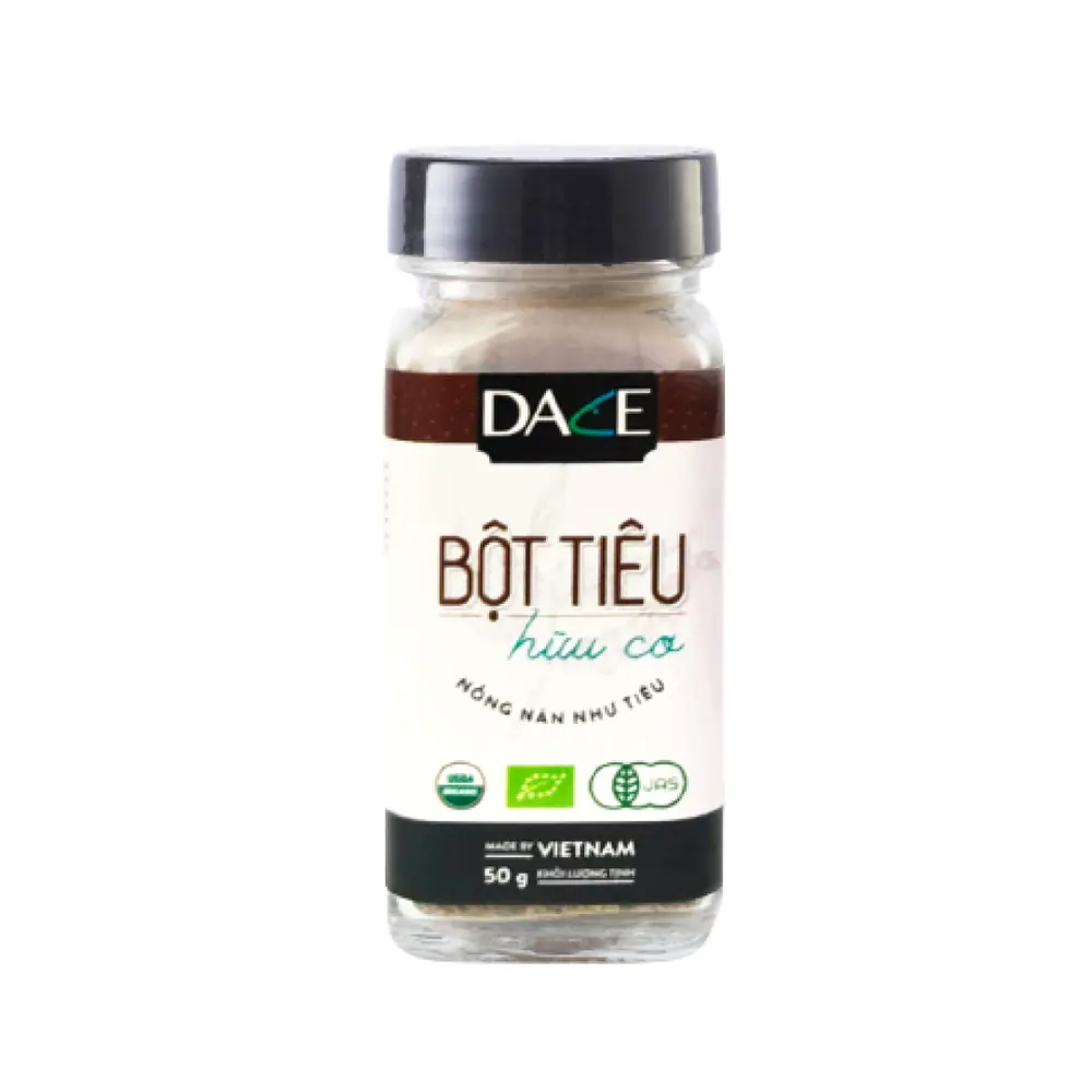 Bột Tiêu Hữu Cơ, Organic Black Pepper Powder (50g) - DACE