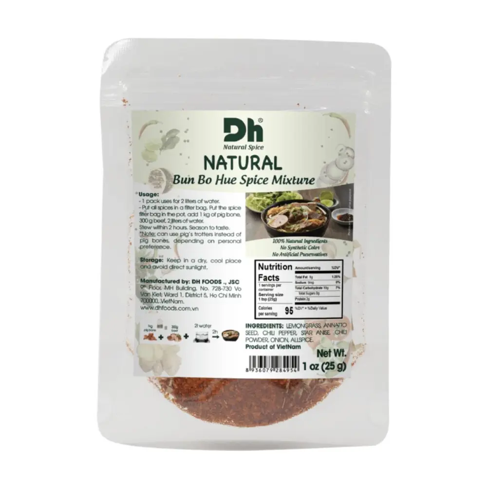 Gia Vị Nấu Bún Bò Huế, Natural Bun Bo Hue Spice (25g) - DH FOODS