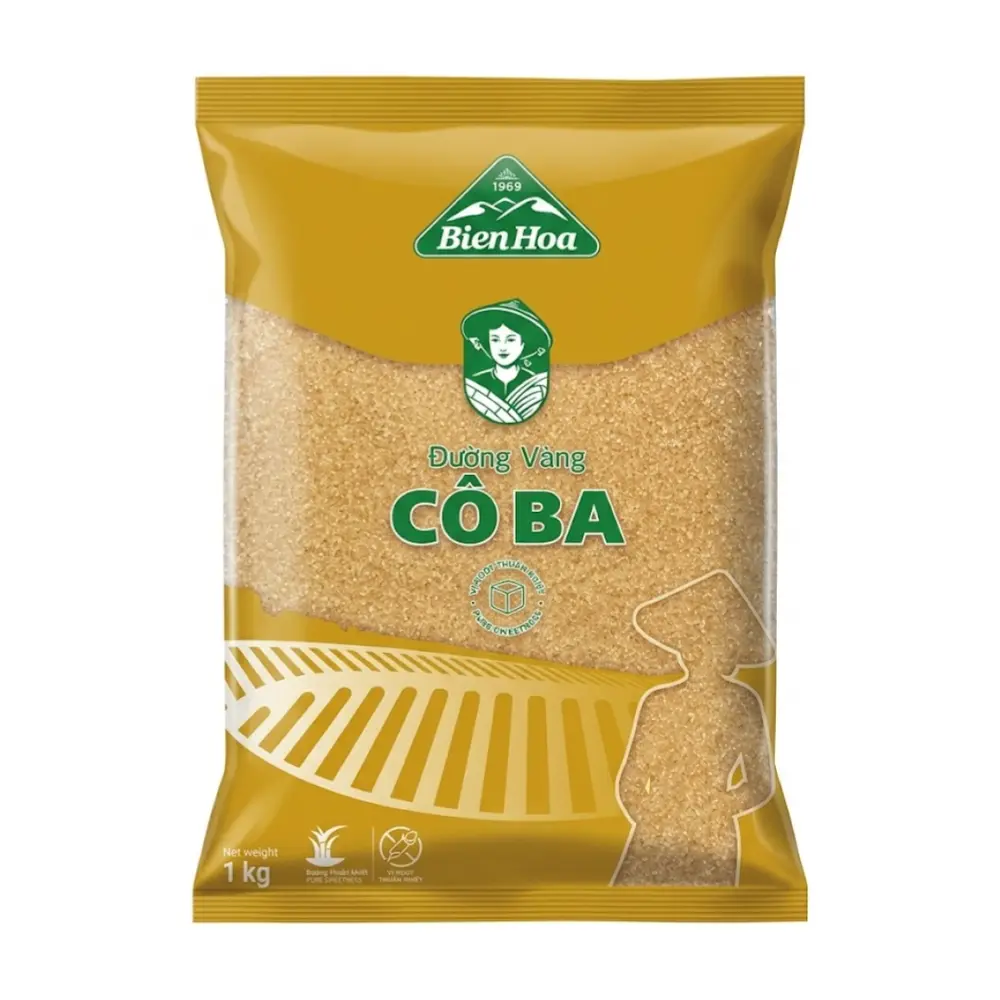 Đường Vàng Cô Ba, Yellow Sugarcane Sugar (1kg) - BIEN HOA