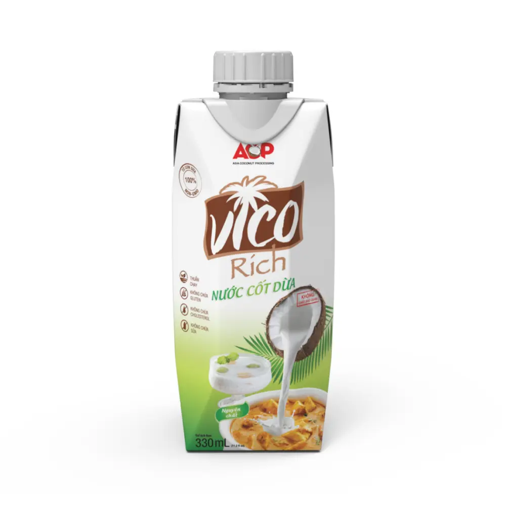 Nước Cốt Dừa, Rich Coconut Cream, Béo 16 - 19%, 11.2 fl oz (330ml) - VICOFRESH
