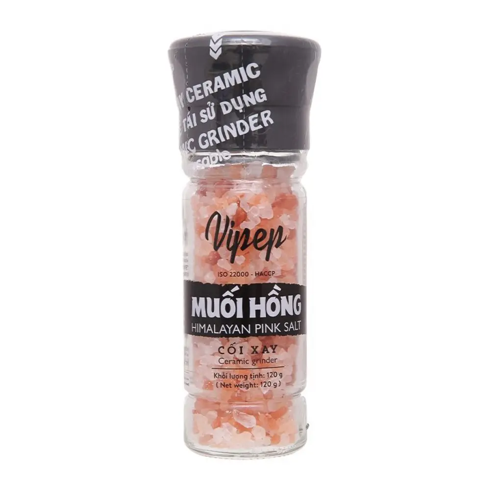 Muối Hồng Himalaya Hạt Nắp Cối Xay, Himalayan Pink Salt Grain Ceramic Ginder (120g) - VIPEP