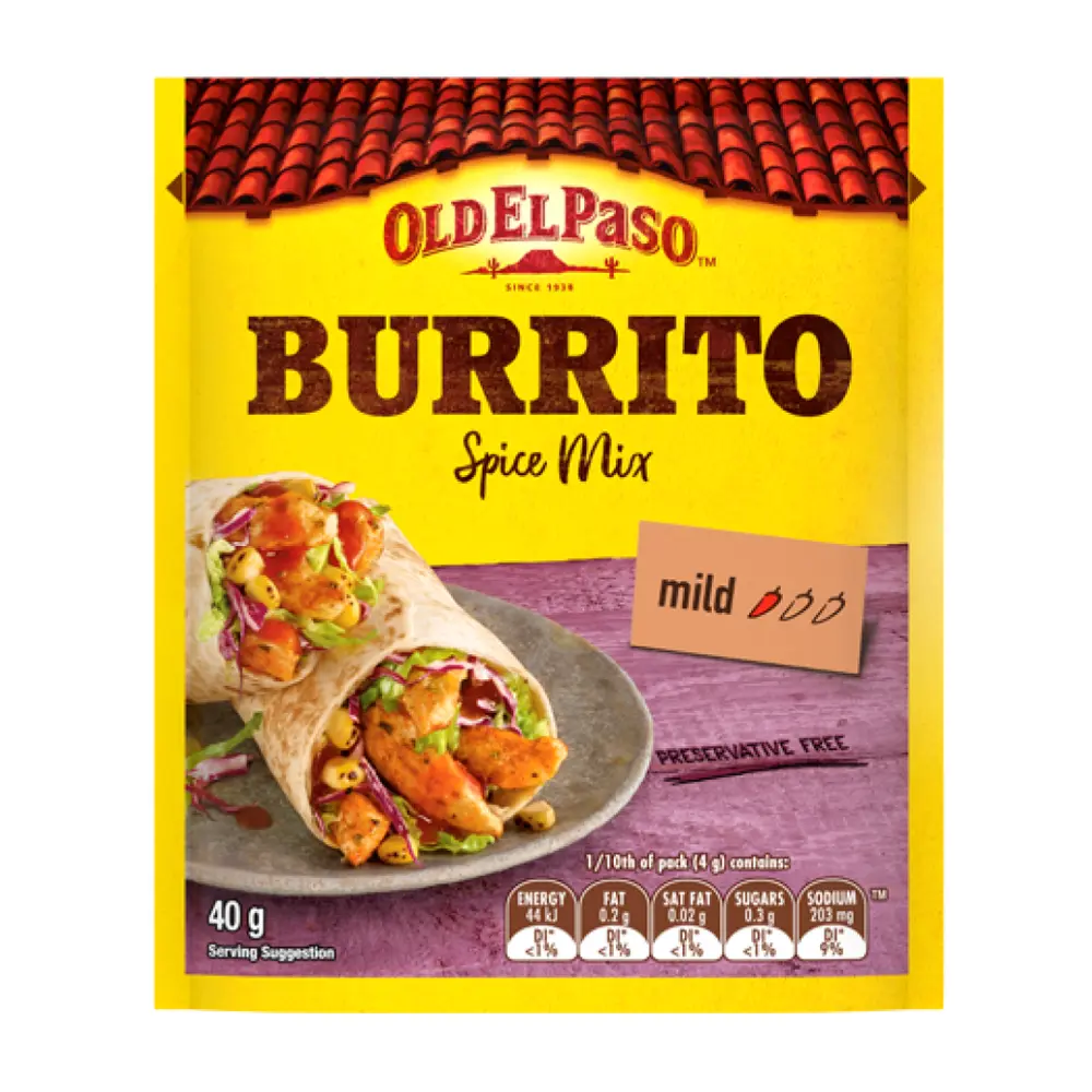 Bột Gia Vị Làm Bánh Burrito, Burrito Spice Mix, Mild (40g) - OLD EL PASO