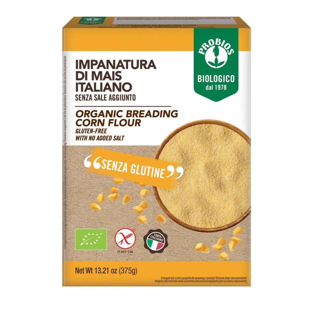 Bột Chiên Xù Hữu Cơ, Organic Breading Corn Flour, Gluten Free (375g) - PROBIOS