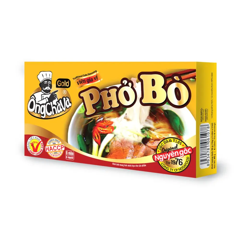 Viên Gia Vị Phở Bò, Pho Bo Beef Noodle Seasoning Cubes (126g) - ONG CHA VA