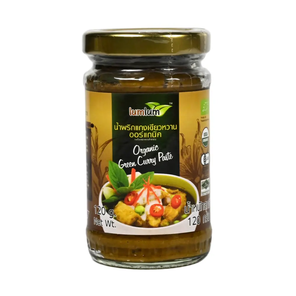 Gia Vị Nấu Cà Ri Xanh Hữu Cơ, Organic Green Curry Paste (120g) - LUMLUM