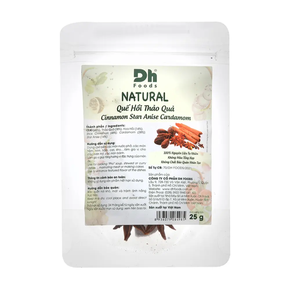 Quế Hồi Thảo Quả, Natural Cinnamon Star Anise Cardamom (25g) - DH FOODS