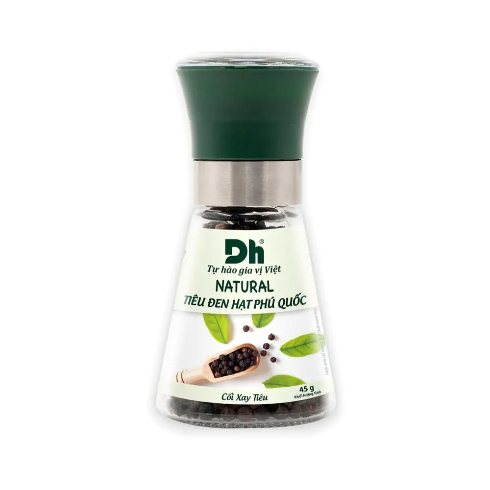 Tiêu Đen Hạt Phú Quốc, Natural Phu Quoc Whole Black Pepper (45g) - DH FOODS