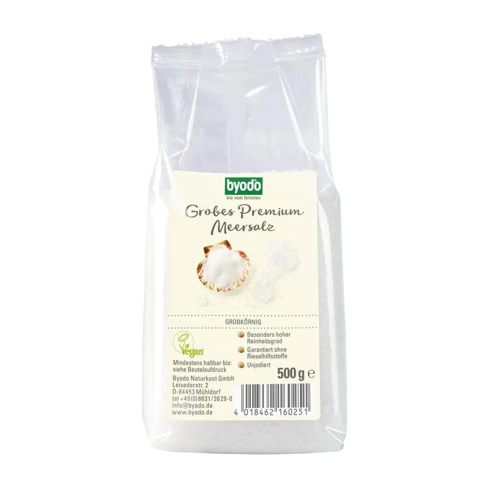 Muối Biển Siêu Sạch, Premium Sea Salt, Grobes Premium Meersalz (500g) - BYODO