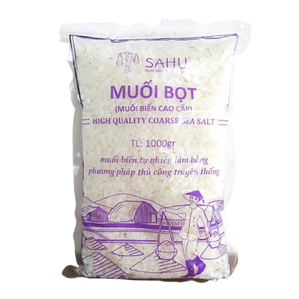 Muối Bọt, Muối Biển Cao Cấp, High Quality Coarse Sea Salt (1kg) - SAHU