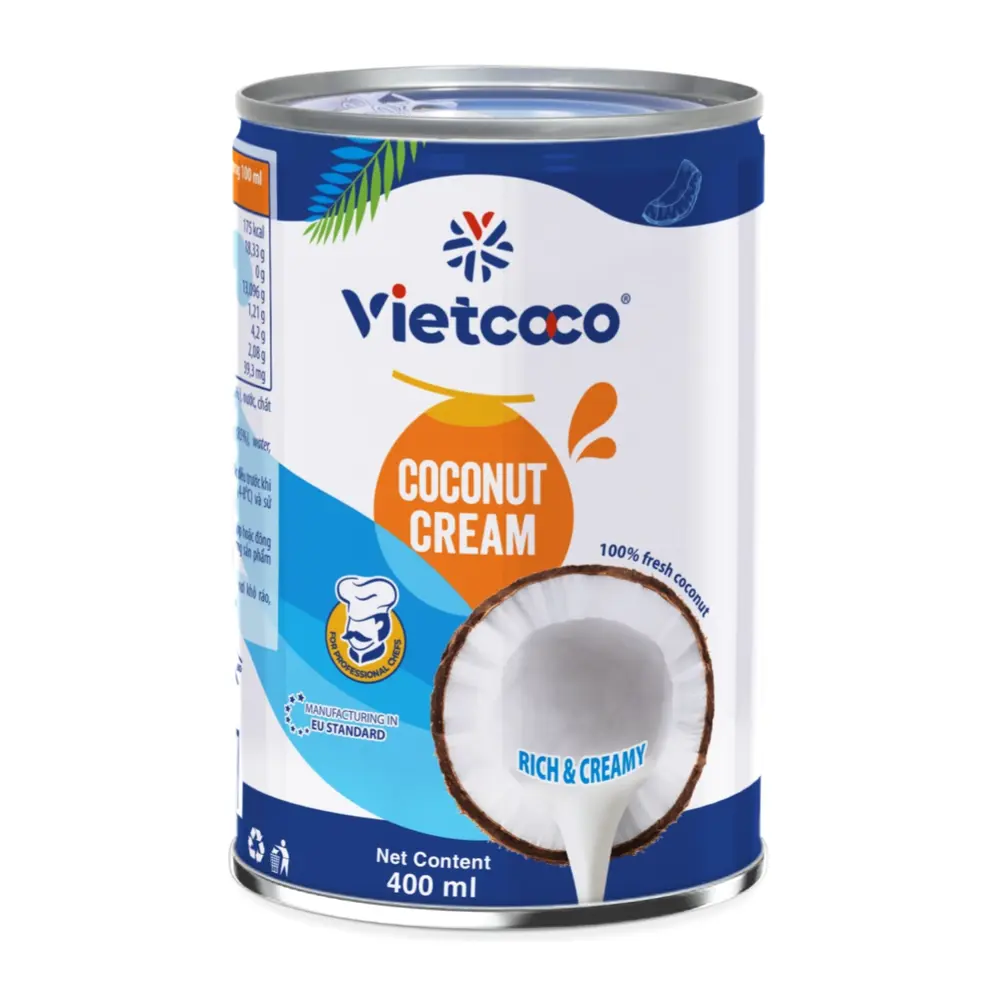 Nước Cốt Dừa Tươi, Coconut Cream, Rich & Creamy (400ml) - VIETCOCO