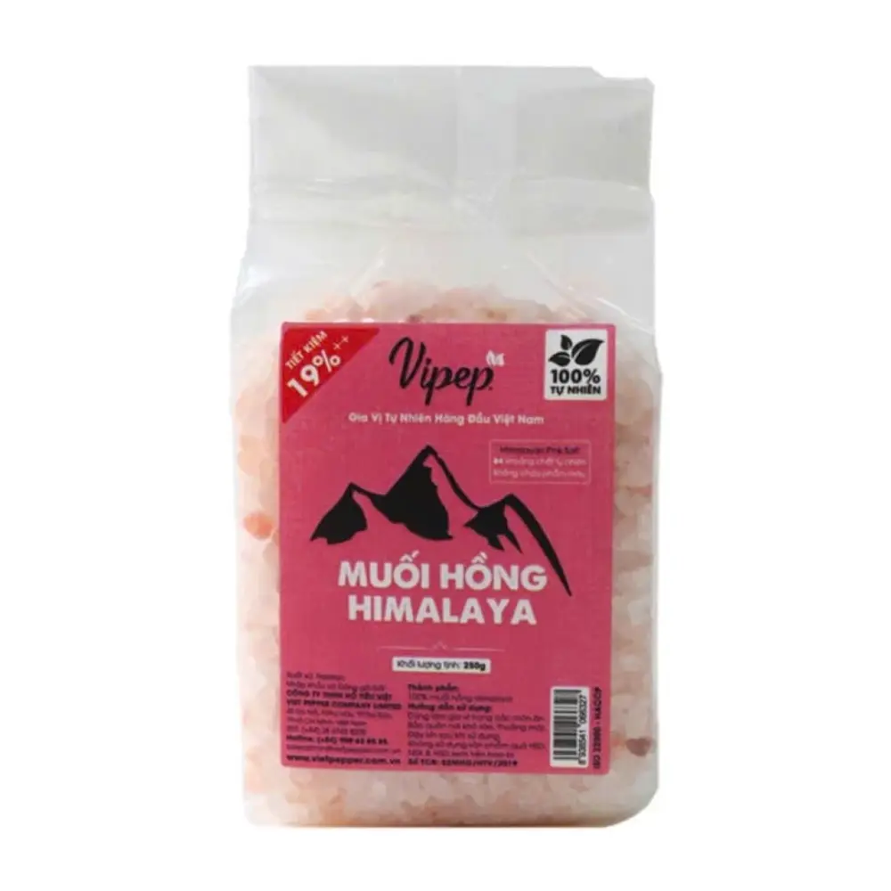 Muối Hồng Nguyên Hạt, Himalayan Pink Salt, Rock (250g) - VIPEP