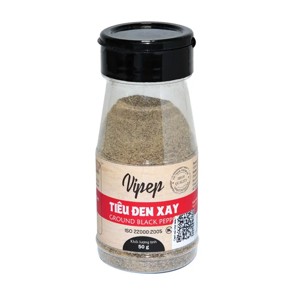Tiêu Đen Xay, Ground Black Pepper (50g) - VIPEP