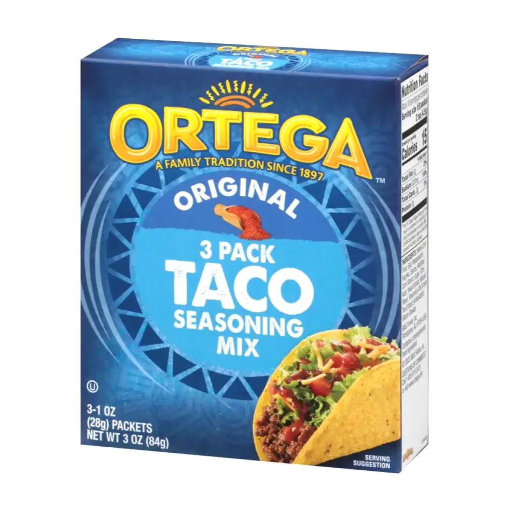 Bột Gia Vị Làm Bánh Taco, Original Taco Seasoning Mix, 3 Gói, 3 oz (84g) - ORTEGA