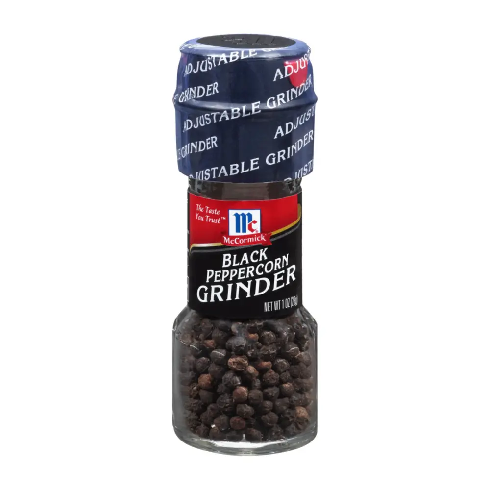 Tiêu Đen Nguyên Hạt Gắn Dụng Cụ Xay, Black Peppercorn Adjustable Grinder (28g) - MCCORMICK