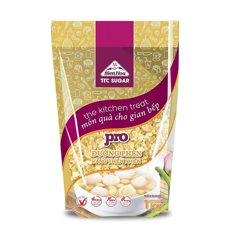 Đường Phèn Vàng Thiên Nhiên, Pro, Rock Sugar (1kg) - BIEN HOA