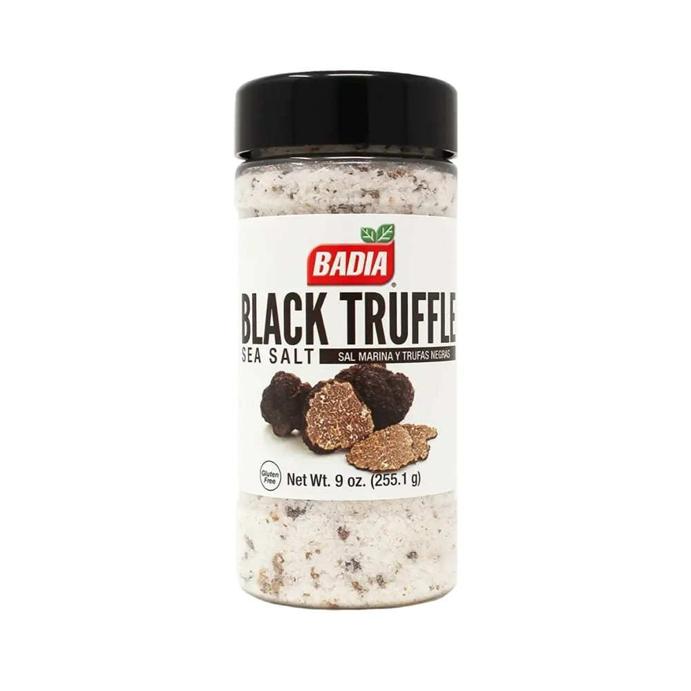 Muối Biển Nấm Truffle, Black Truffle Sea Salt, Gluten Free, 9 oz (255.1g) - BADIA