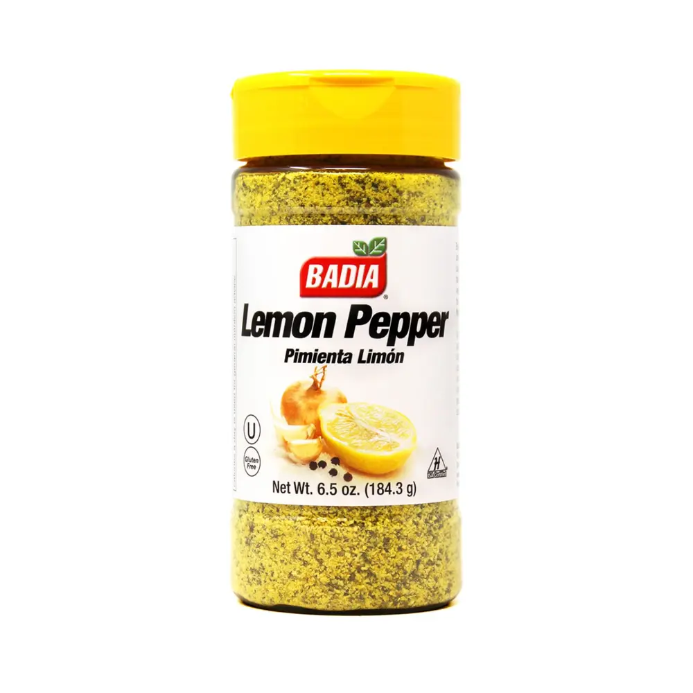 Muối Tiêu Chanh Vàng, Lemon Pepper, Gluten Free, 6.5 oz (184.3g) - BADIA