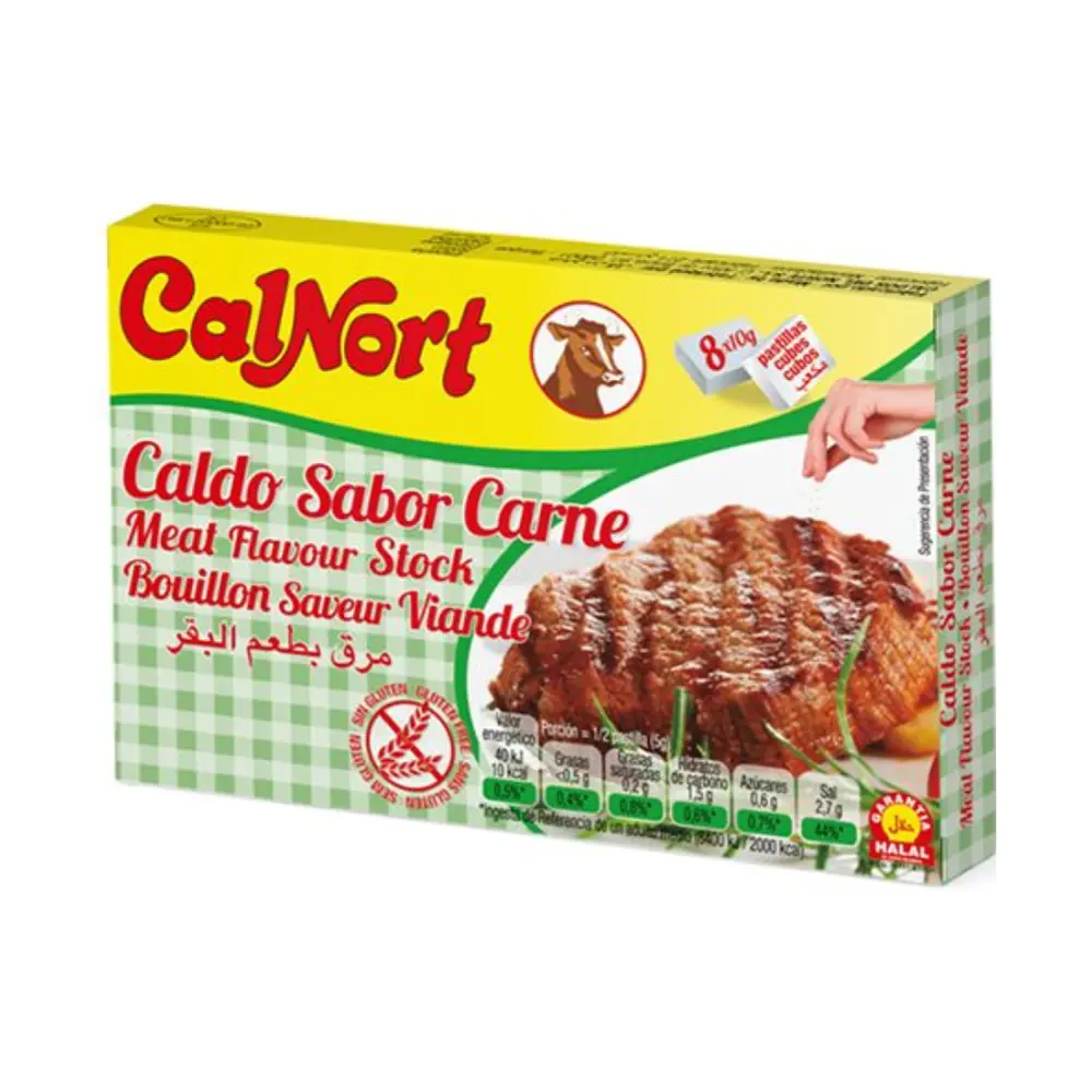 Bột Nêm Bò Cao Cấp, Beef Flavour Stock, Gluten Free, 8 Viên (80g) - CALNORT