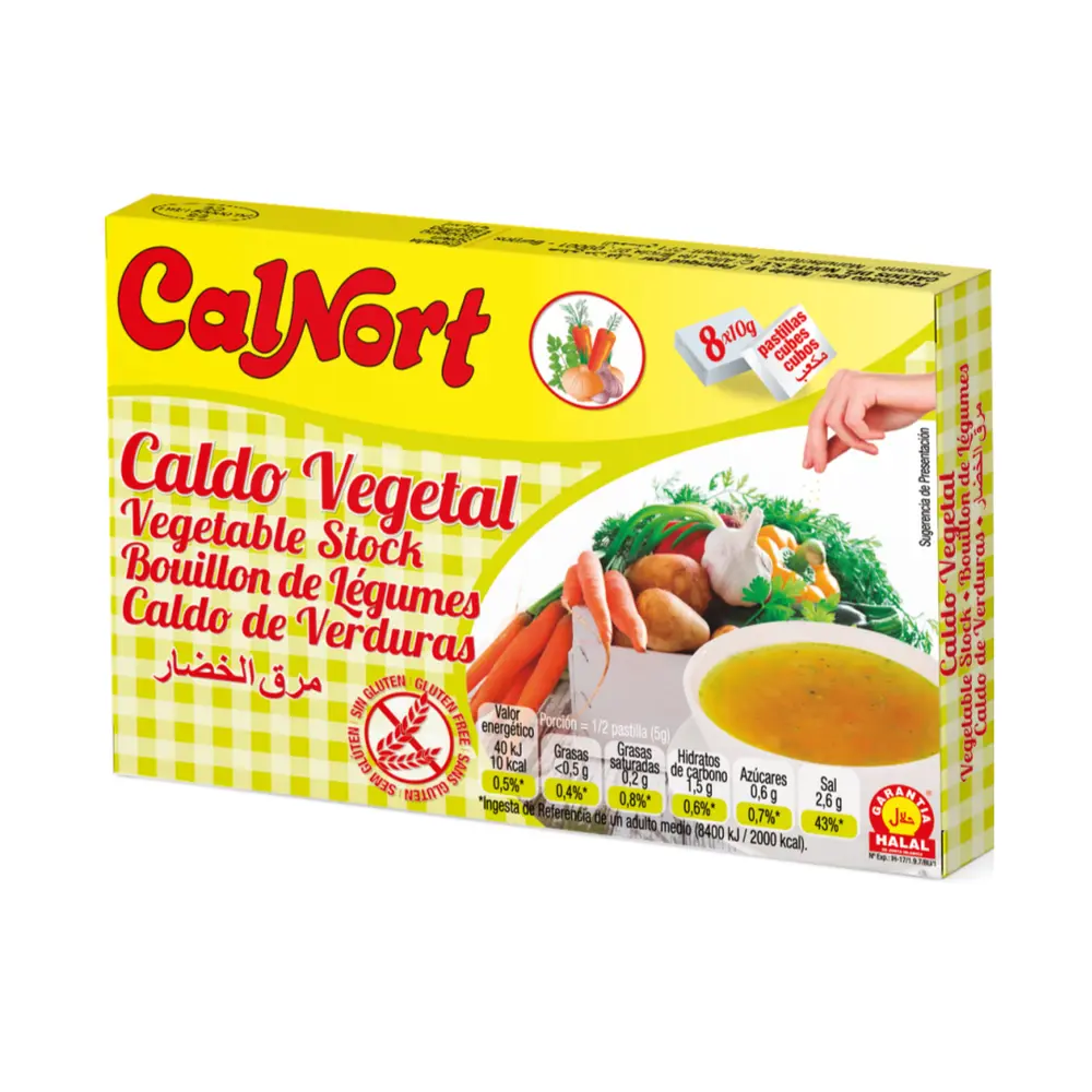 Bột Nêm Rau Củ Cao Cấp, Vegetable Stock, Gluten Free, 8 Viên (80g) - CALNORT