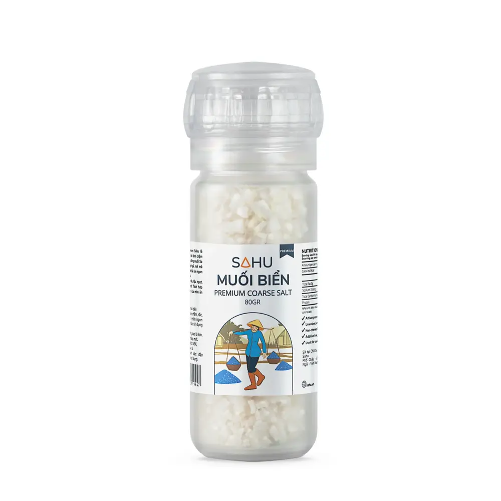 Muối Biển Nắp Cối Xay, Premium Coarse Salt Grinder (80g) - SAHU