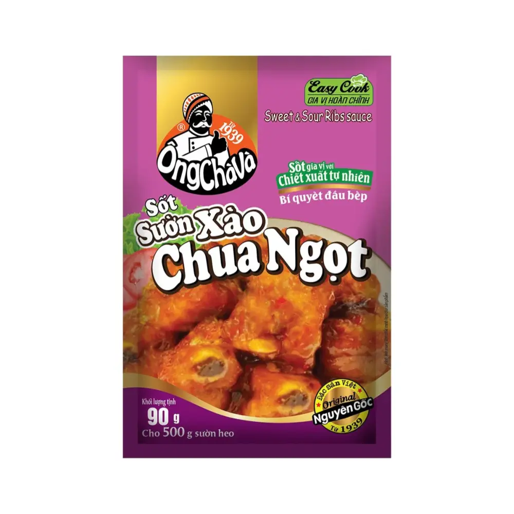 Sốt Sườn Xào Chua Ngọt, Sweet & Sour Ribs Sauce (90g) - ONG CHA VA