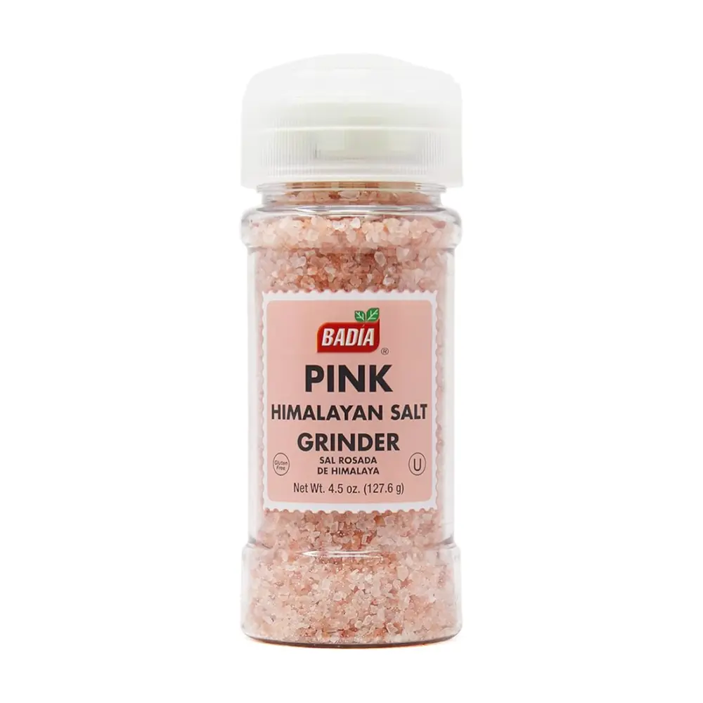 Muối Hồng Himalaya Nguyên Hạt Nắp Cối Xay, Pink Himalayan Salt Grinder, 4.5 oz (127.6g) - BADIA