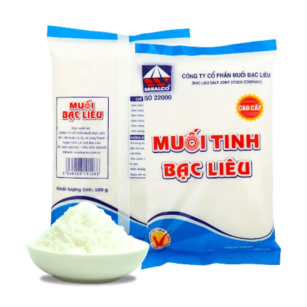 Muối Tinh Bạc Liêu cao Cấp, Bac Lieu Refined Salt (500g) - BASALCO