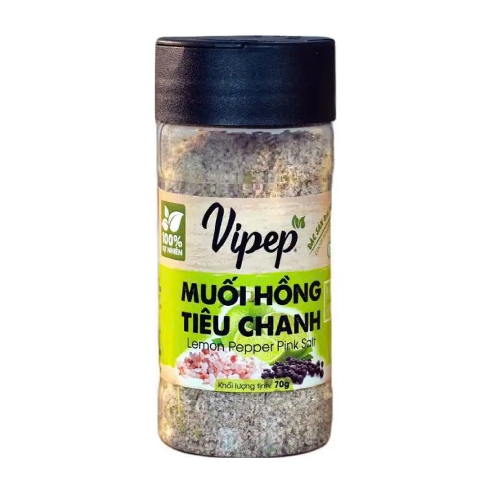 Muối Hồng Tiêu Chanh, Lemon Pepper Pink Salt (70g) - VIPEP