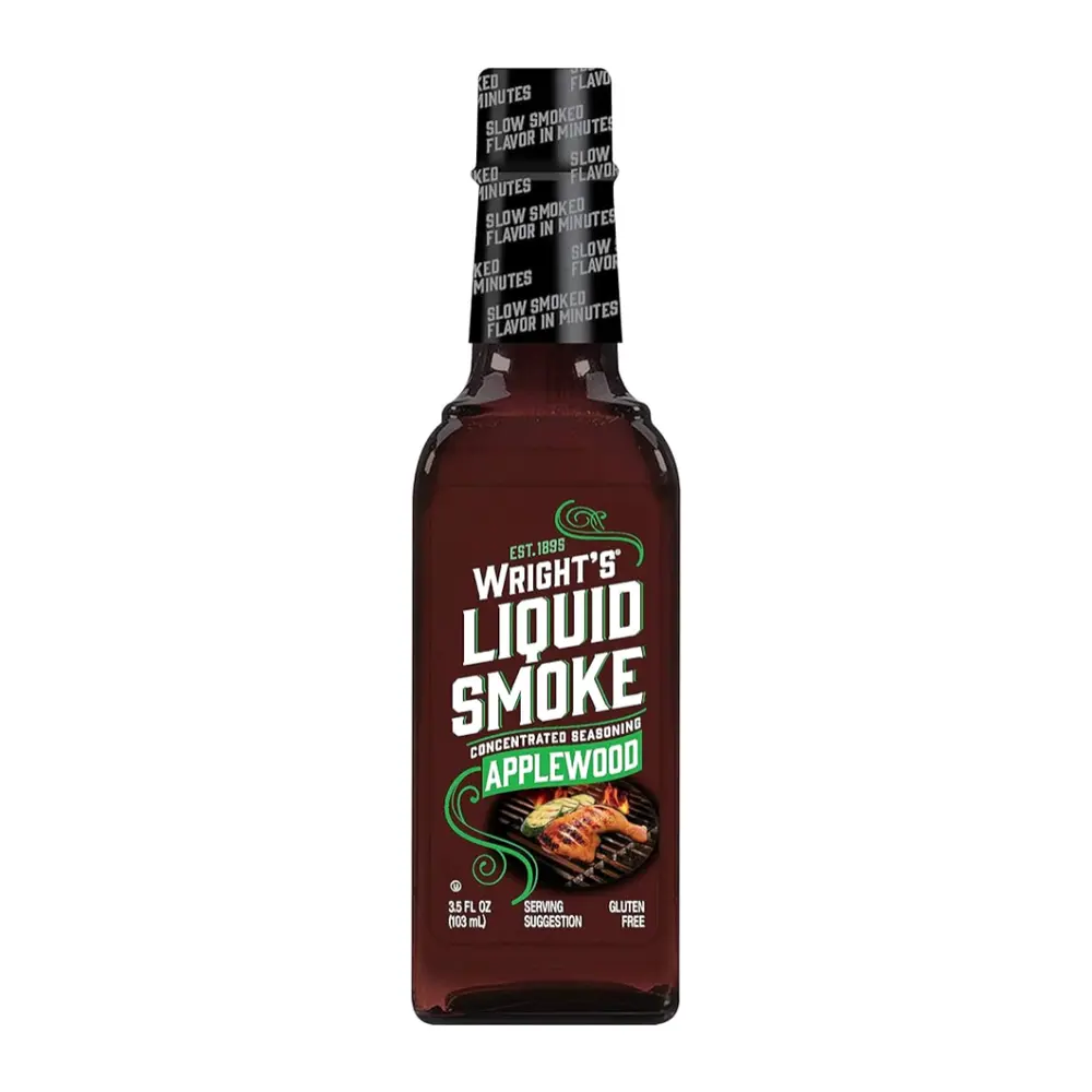 Sốt Ướp Thịt Nướng, Liquid Smoke, Concentrated Seasoning Applewood, Gluten Free, 3.5 fl oz (103ml) - WRIGHT'S