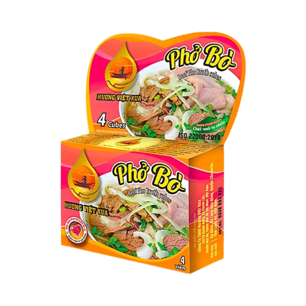 Viên Gia Vị Phở Bò, Beef Pho Broth Cubes, 4 Viên (75g) - HUONG VIET XUA