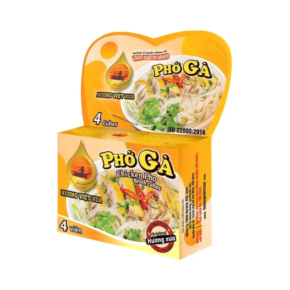 Viên Gia Vị Phở Gà, Chicken Pho Broth Cubes, 4 Viên (75g) - HUONG VIET XUA