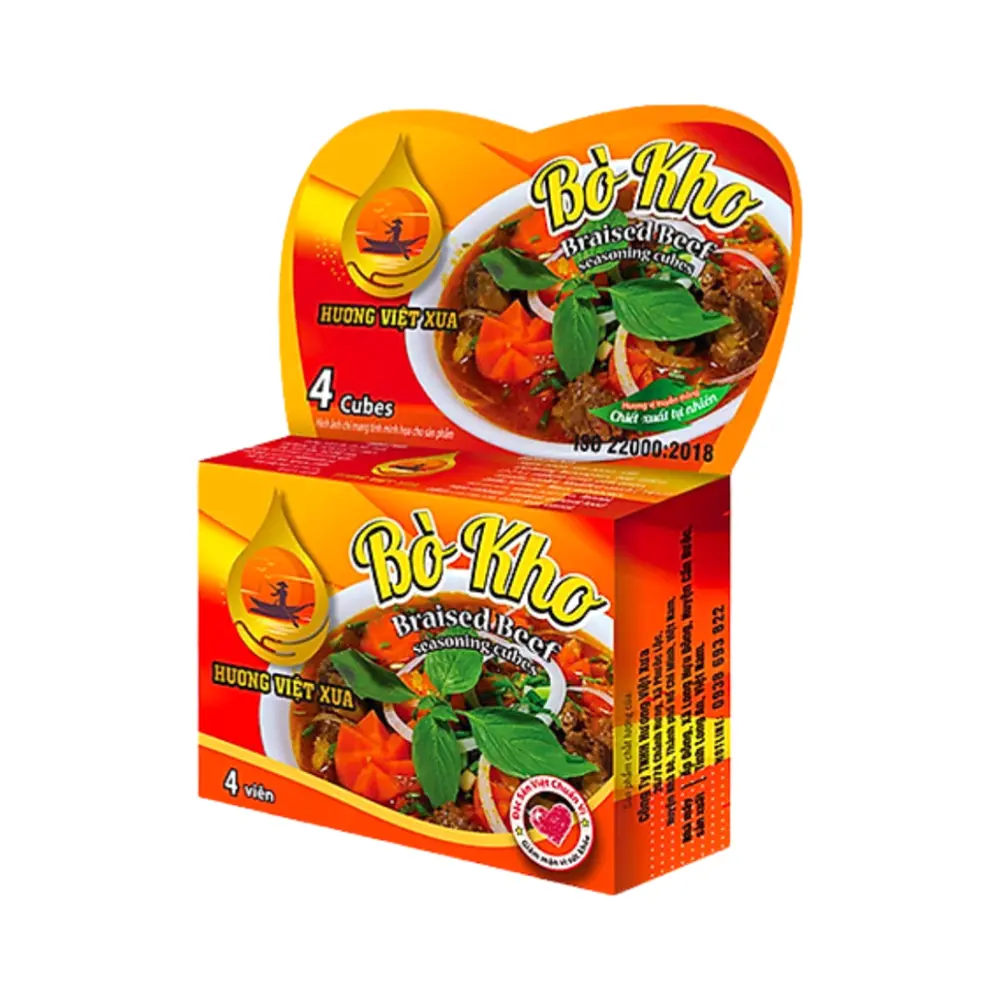 Viên Gia Vị Bò Kho, Braised Beef Seasoning Cubes, 4 Viên (75g) - HUONG VIET XUA