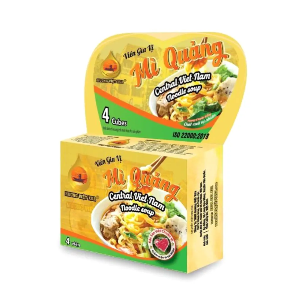 Viên Gia Vị Mì Quảng, Central Viet Nam Noodle Broth Cubes, 4 Viên (75g) - HUONG VIET XUA