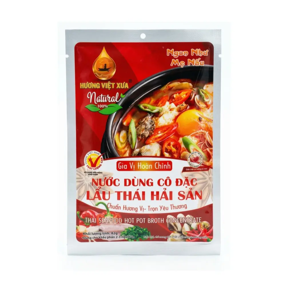 Nước Dùng Cô Đặc Lẩu Thái Hải Sản, Thai Seafood Hot Pot Broth Concentrate (82g) - HUONG VIET XUA