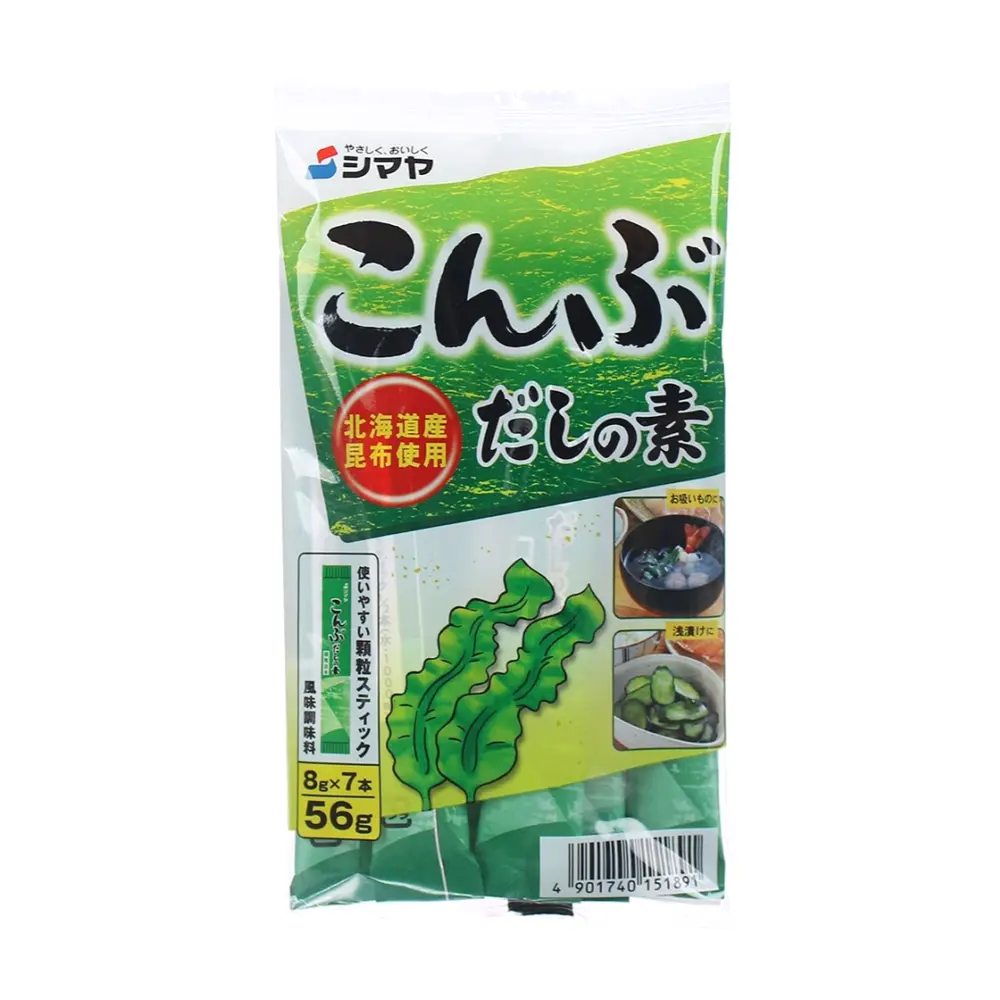 Hạt Nêm Vị Tảo Biển, Kombu Dashi no Moto, Kelp Stock Powder, 7 Gói (56g) - SHIMAYA
