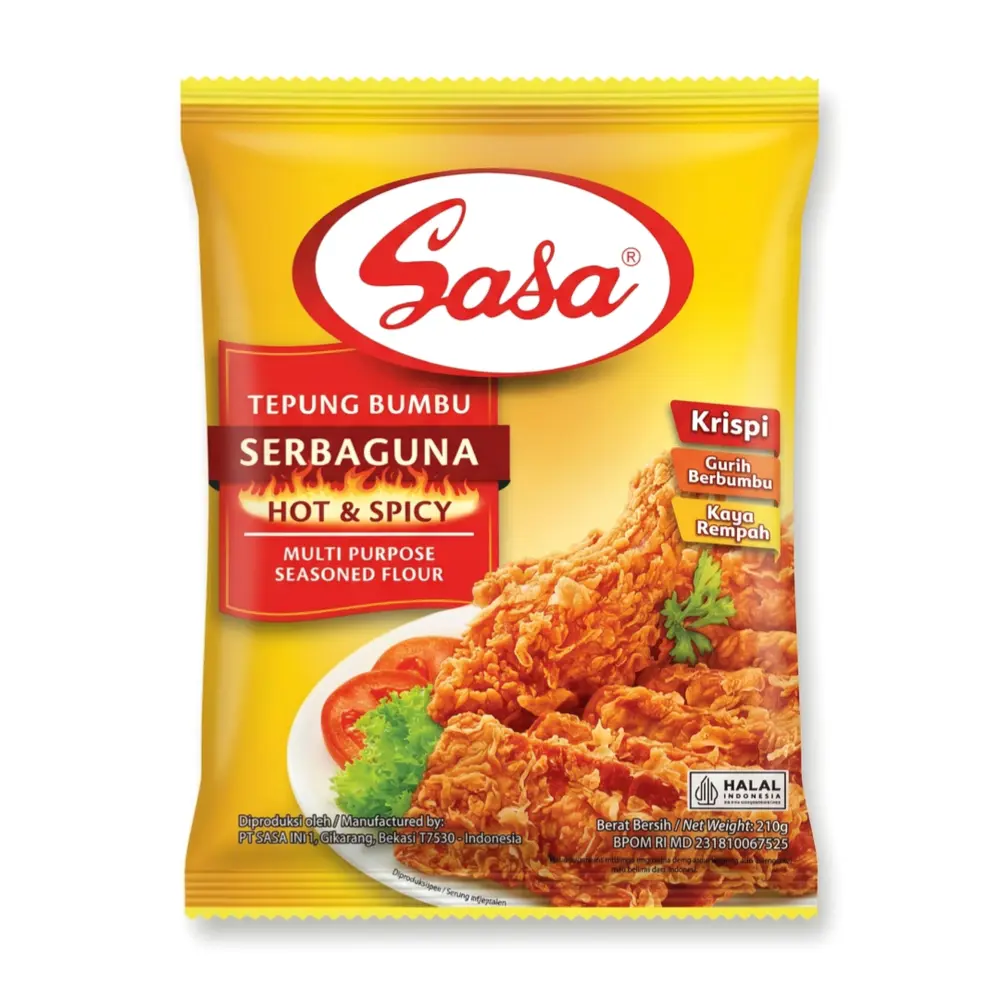 Bột Chiên Đa Dụng Vị Cay, Multi Purpose Seasoned Flour, Hot & Spicy (210g) - SASA