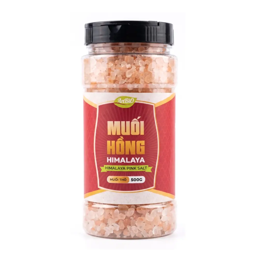 Muối Hồng Himalaya Muối Thô, Himalayan Pink Salt, Rock (500g) - ANBIO