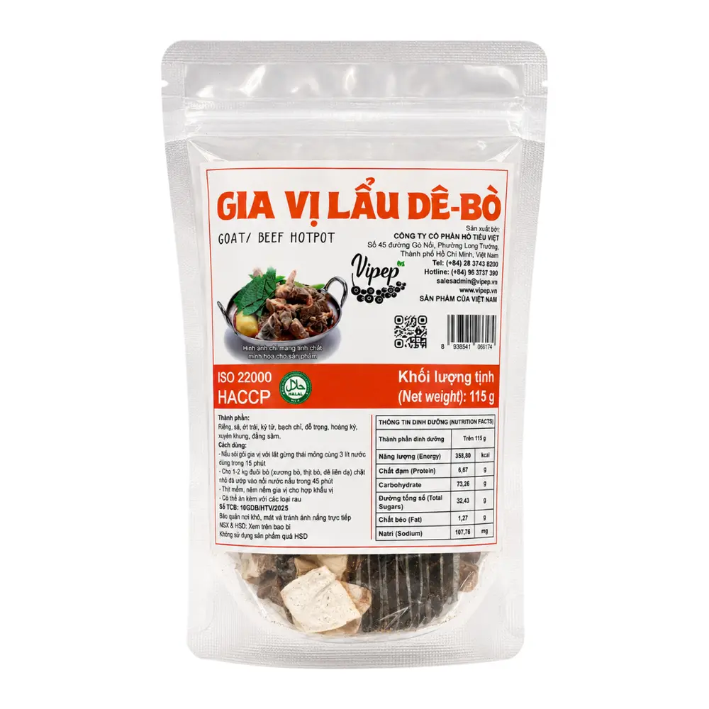 Gia Vị Lẩu Dê - Bò, Goat / Beef Hot Pot Seasoning (115g) - VIPEP