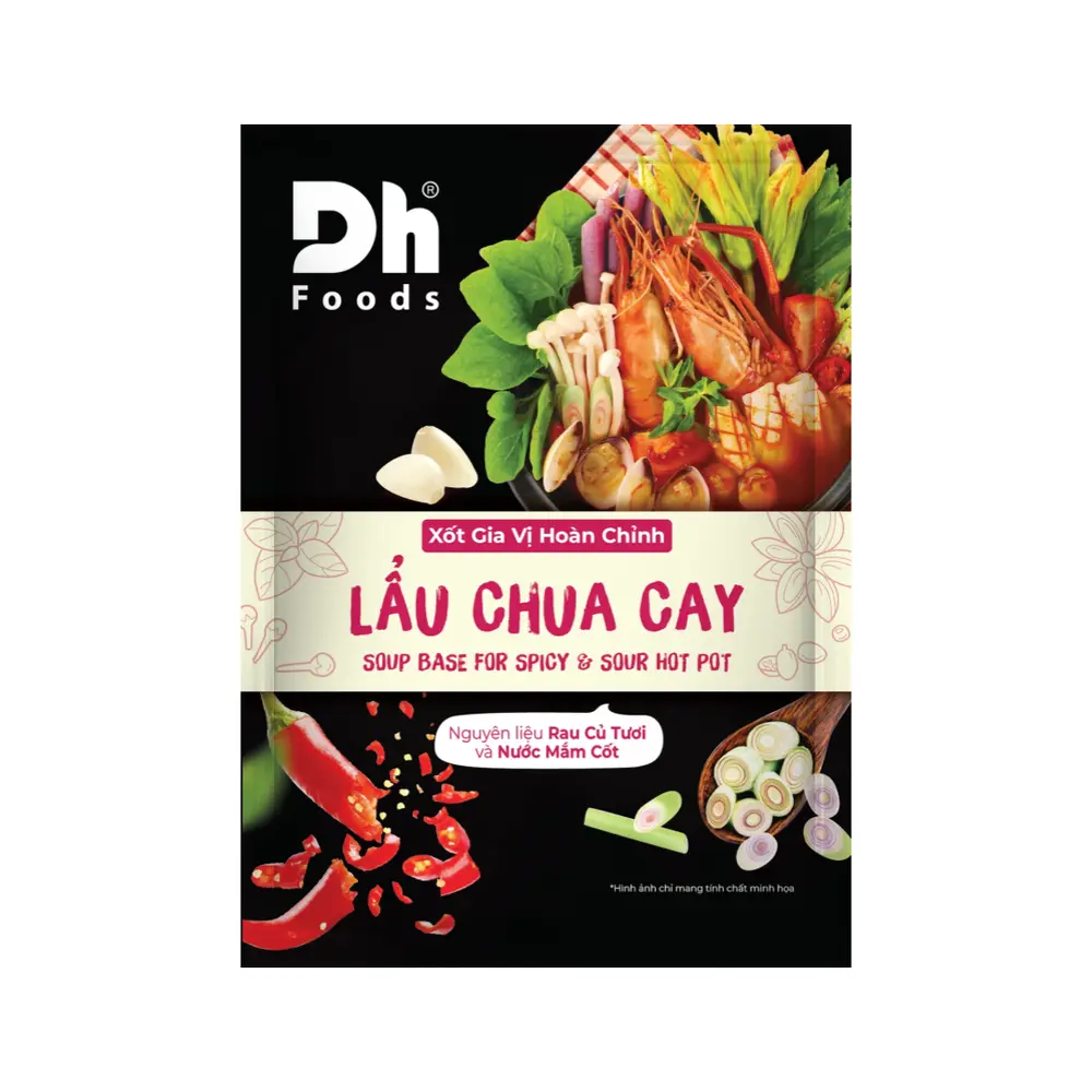 Sốt Lẩu Chua Cay, Soup Base for Spicy & Sour Hot Pot (80g) - DH FOODS