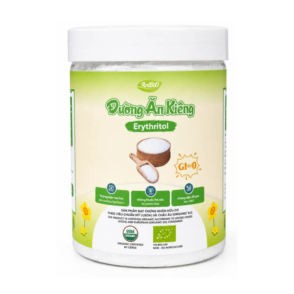 Đường Ăn Kiêng Hữu Cơ, Organic Erythritol (500g) - ANBIO