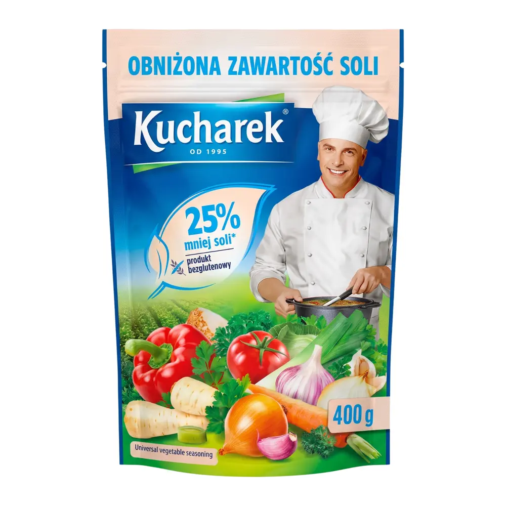 Hạt Nêm Rau Củ Giảm 25% Muối, Universal Vegetable Seasoning, 25% Less Salt (400g) - KUCHAREK
