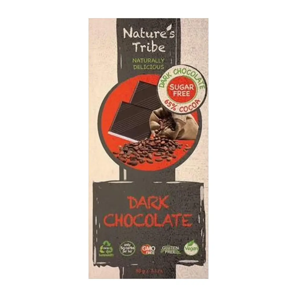 Socola Đắng, Dark Chocolate, 65% Cocoa, Sugar Free (88g) - NATURE'S TRIBE