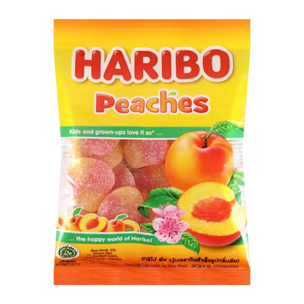 Kẹo Dẻo Đào, Gummies, Peaches (80g) - HARIBO