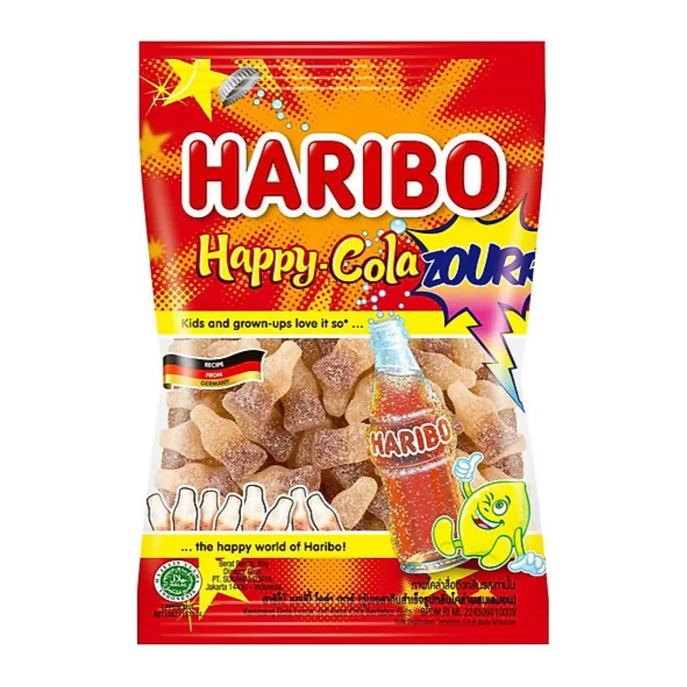 Kẹo Dẻo Cola Vị Chua, Gummies, Happy Cola Zourr (80g) - HARIBO