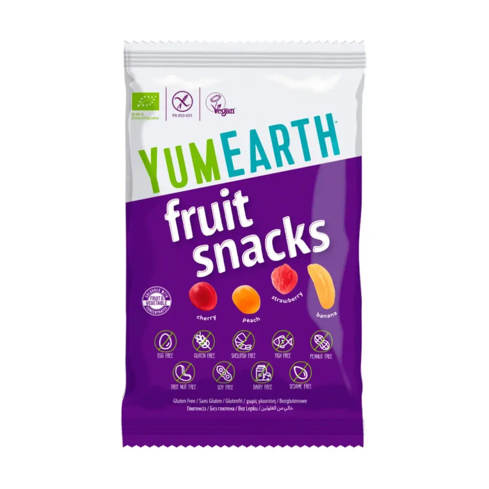 Kẹo Dẻo Hữu Cơ Hương Trái Cây, Organic Fruit Snacks, 4 Fruity Flavors (50g) - YUMEARTH
